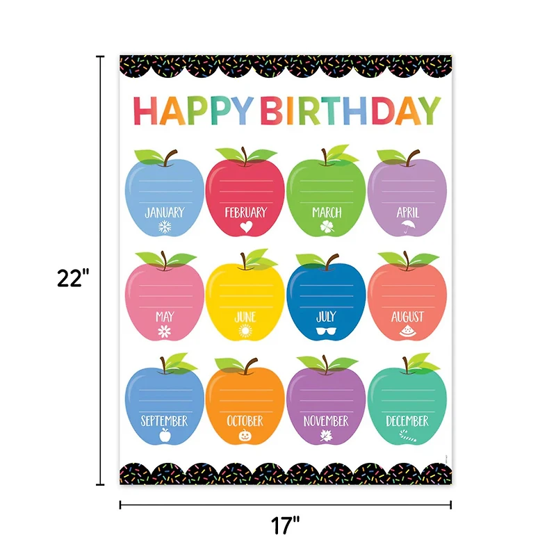 Creative Teaching Press® Apple Time Classroom Essentials Charts, 17" x 22", Pack of 4 Charts