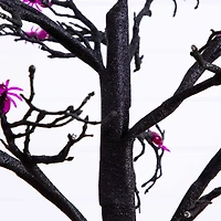 4ft. Pre-Lit Artificial Halloween Spider Twig Tree with 48 Purple LED Lights