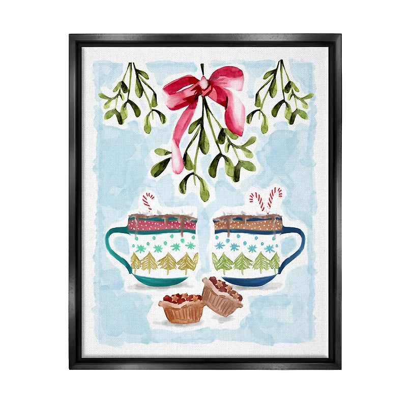 Stupell Industries Cozy Winter Cocoa Dessert Framed Floater Canvas Wall Art