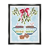 Stupell Industries Cozy Winter Cocoa Dessert Framed Floater Canvas Wall Art