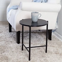 6 Pack: Honey Can Do 18" Black Round Side Table with T-Pattern Base