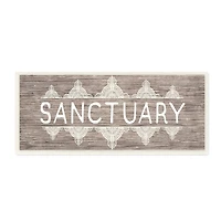 Stupell Industries Rustic Sanctuary Text with Paisley Country Pattern, 7" x 17"