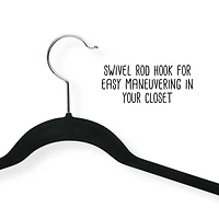 Honey Can Do Black Slim-Profile Non-Slip Velvet Hangers