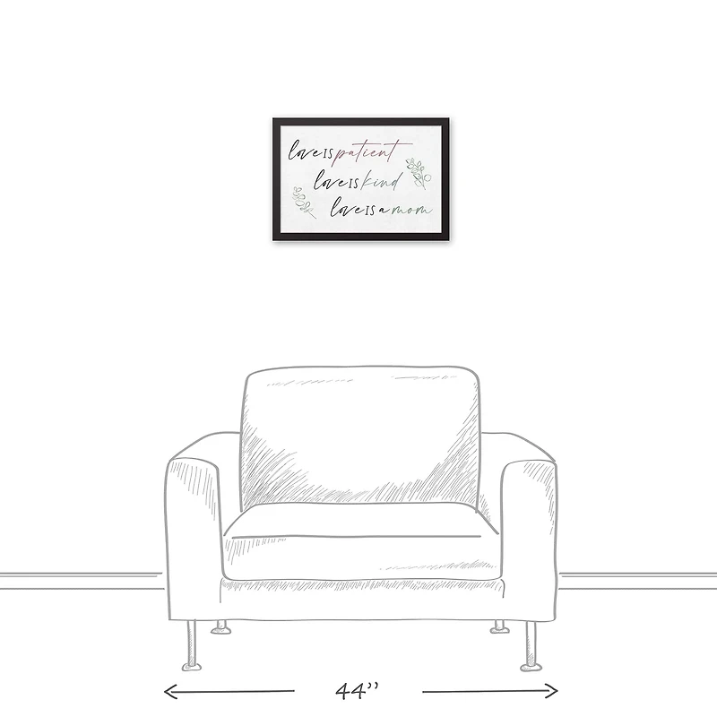 Love is Mom Black Framed Canvas