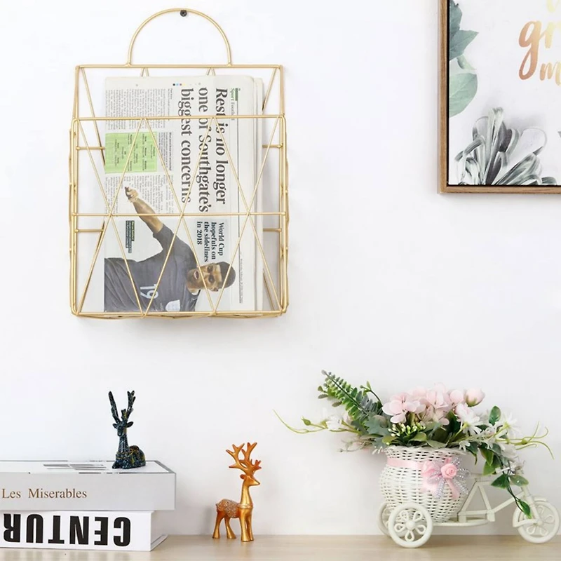 NEX™ Gold Wall-Mounted Metal Files Holder