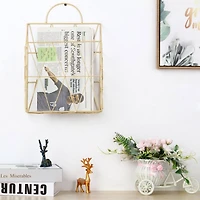 NEX™ Gold Wall-Mounted Metal Files Holder