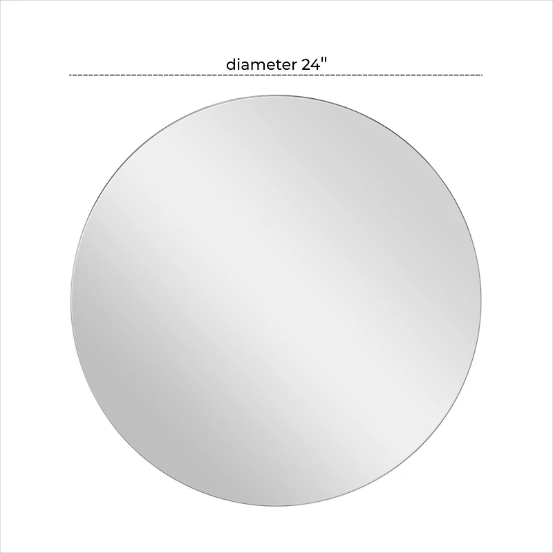 White Contemporary Wall Mirror, 24" x 1" x 24"