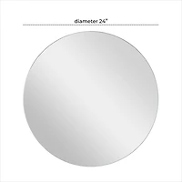 White Contemporary Wall Mirror, 24" x 1" x 24"