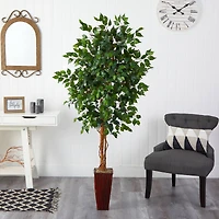 6ft. Ficus Tree in Bamboo Planter