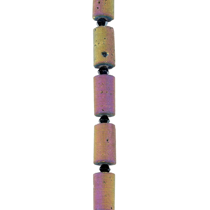 Druzy Agate Tube Beads, 14mm by Bead Landing™
