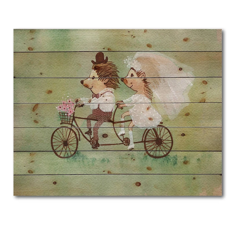 Designart - Couple of Hedgehogs Riding A Bike