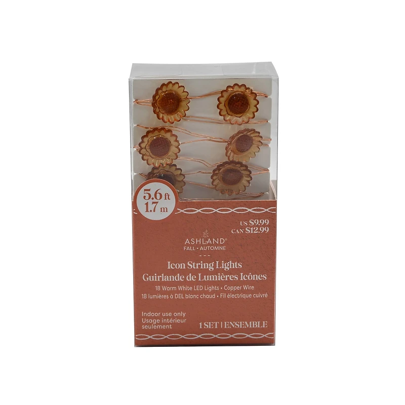 18ct. Warm White LED Sunflower Icon String Lights by Ashland®