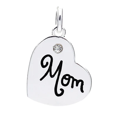 Silver Plated Mom Heart Charm by Bead Landing™
