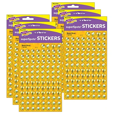 Trend Enterprises® superSpots® Bees Buzz Stickers, 6 Packs of 800ct.