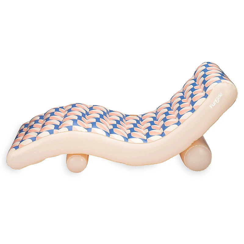 Funsicle 68" Blue & Cream Deco FunChaiser Lounge Inflatable Water Float