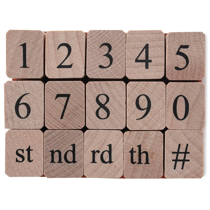 6 Pack: Numbers Wood Stamp Set by Recollections™