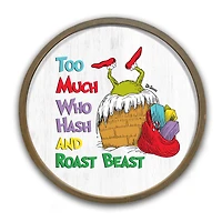20" The Grinch Too Much Hash Round Framed Print