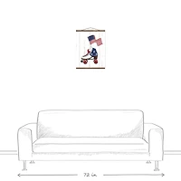 Freedom Flag Skate Teak Hanging Canvas
