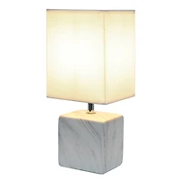 Simple Designs White Marbled Ceramic Table Lamp