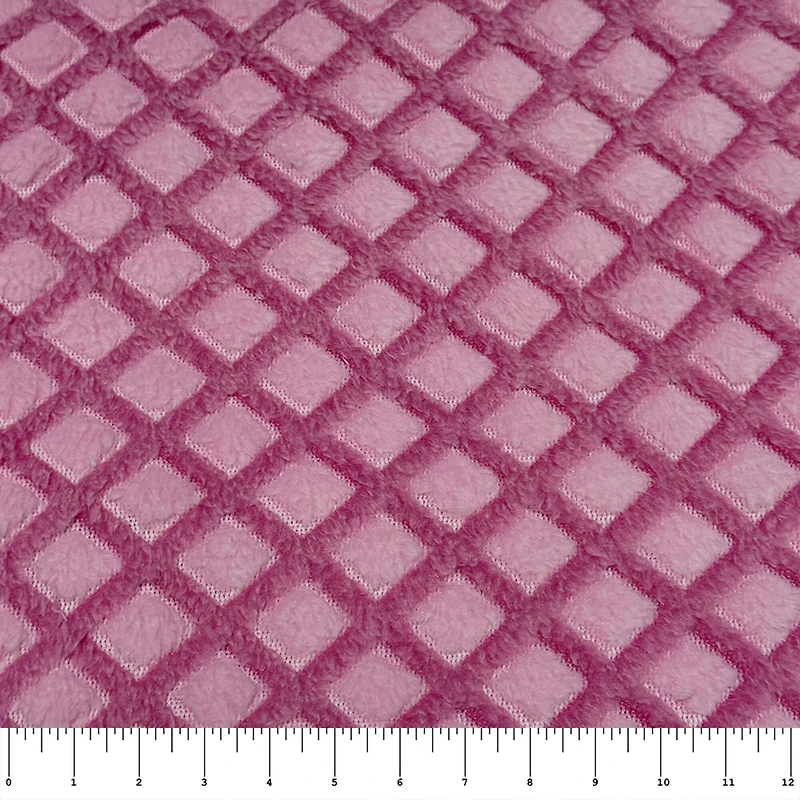 Feldman Pink Lattice Minky Fabric