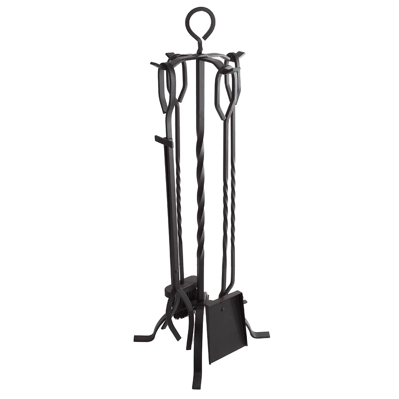 Hastings Home Black Fireplace Tool Set & Stand