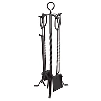 Hastings Home Black Fireplace Tool Set & Stand