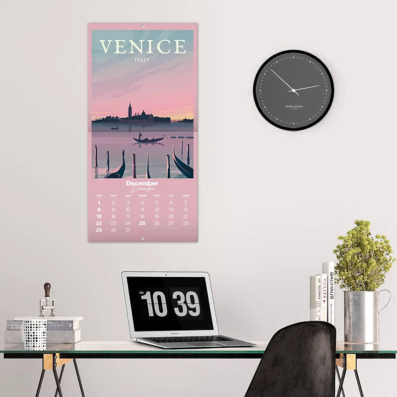 TF Publishing 2024 Travel Bilingual Wall Calendar