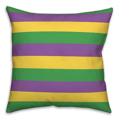 Mardi Gras Stripes Throw Pillow