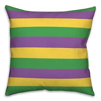 Mardi Gras Stripes Throw Pillow