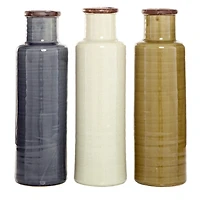 Brown Ceramic Farmhouse Vase Set