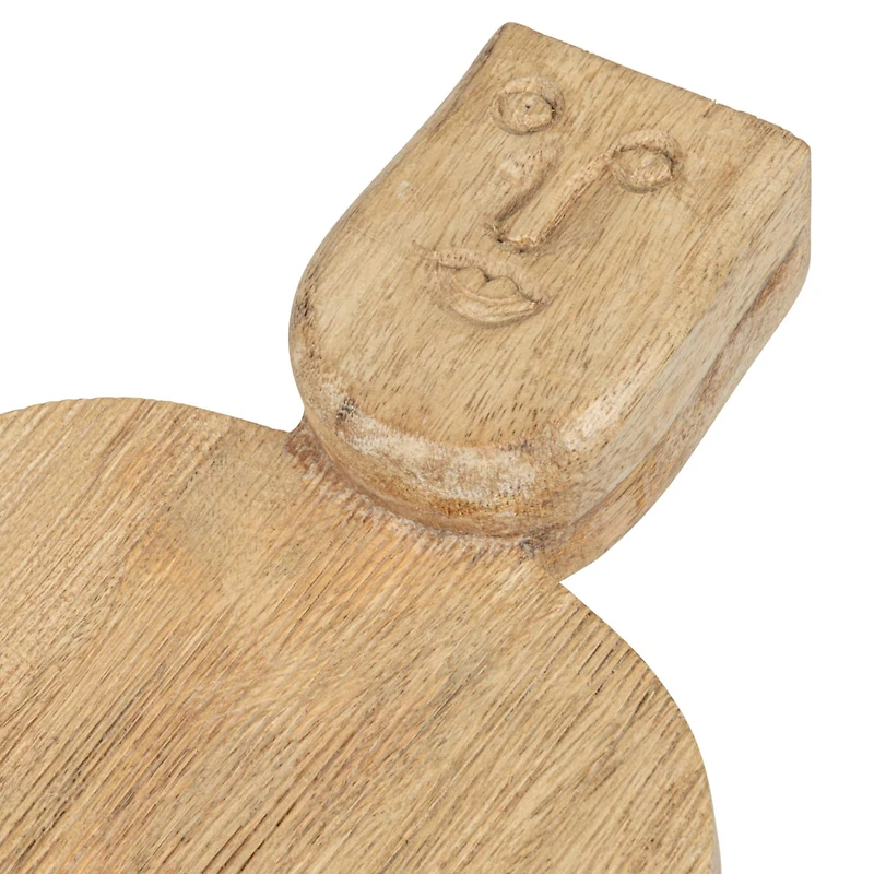Hello Honey® Hand-Carved Mango Wood Cutting Board with Face Handle