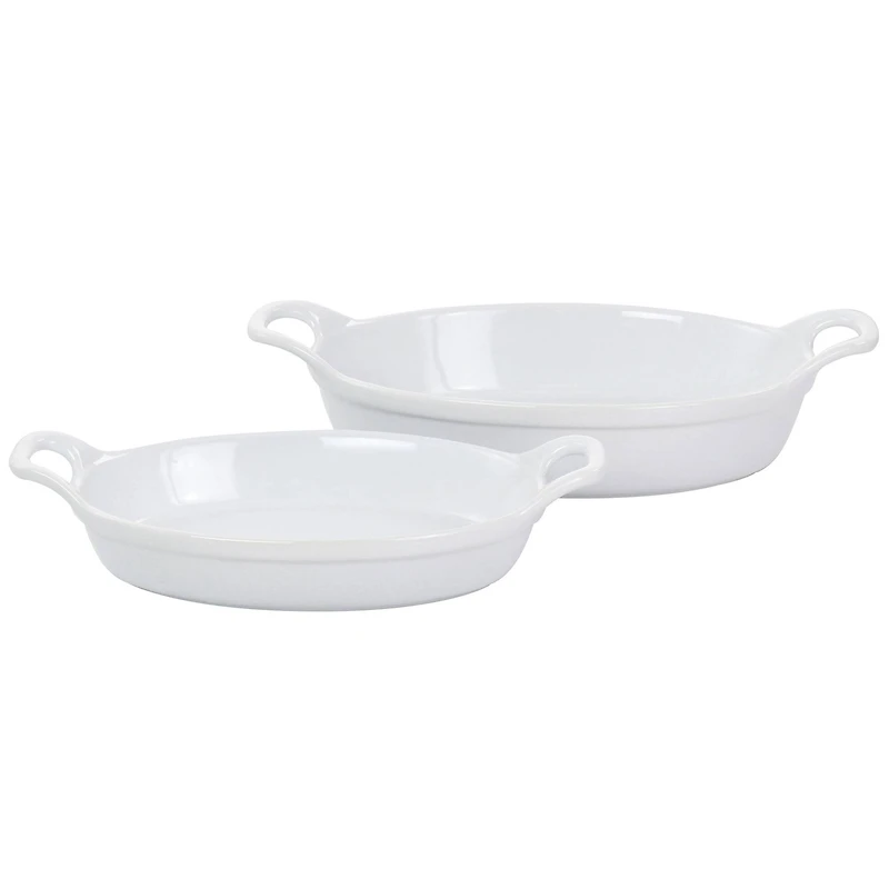 Martha Stewart White Oval Stoneware Baker Set