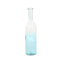 Teal Recycled Glass Handmade Tall Ombre Floor Vase