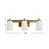 Hello Honey® Robert Stevenson Lighting Sullivan Park Frosted Glass & Metal 3-Light Vanity