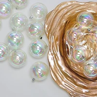32ct. 3.5" Clear Iridescent Shatterproof Shiny Christmas Ball Ornaments