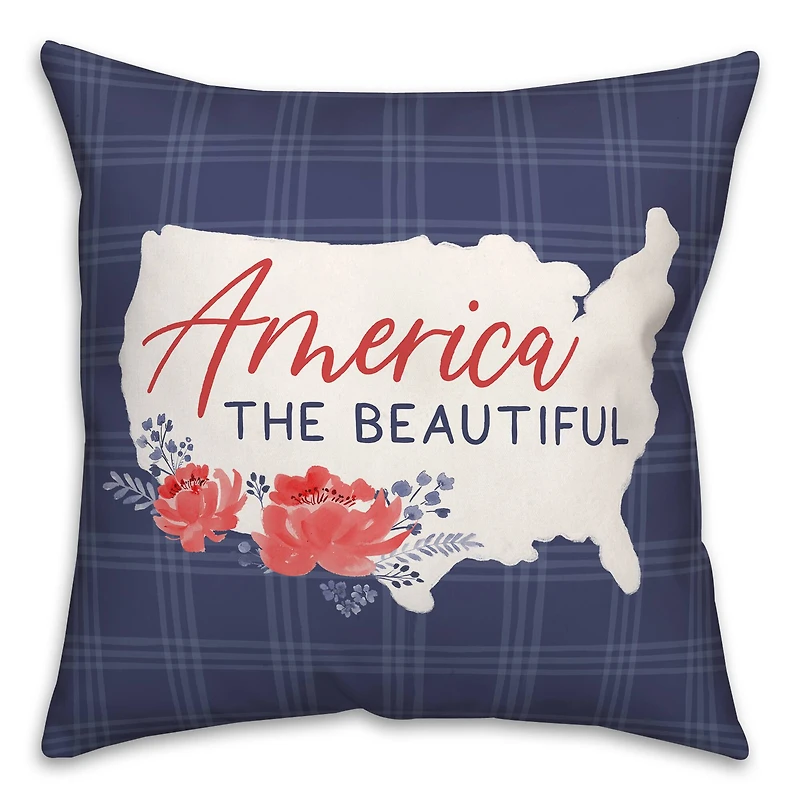 America the Beautiful Plaid Indoor/Outdoor Pillow