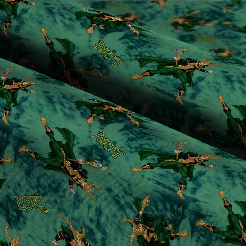 Marvel® Loki Green & Gold Toss Cotton Fabric