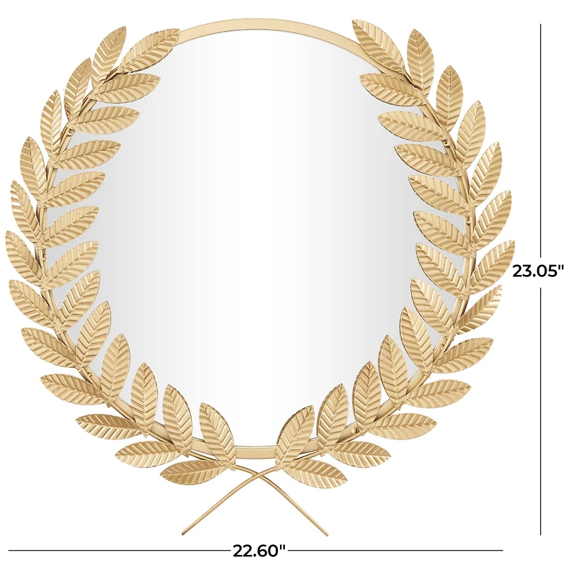 CosmoLiving by Cosmopolitan Gold Metal Leaf Wall Mirror 23" x 2" x 23"