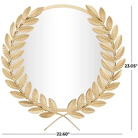 CosmoLiving by Cosmopolitan Gold Metal Leaf Wall Mirror 23" x 2" x 23"