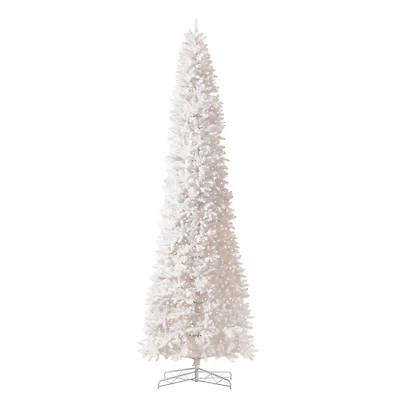 13ft. Pre-Lit Slim White Artificial Christmas Tree, Warm White LED Lights