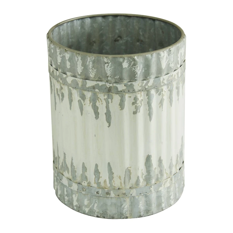 White Metal Farmhouse Decorative Jar Set