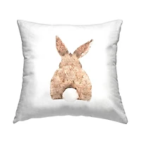 Stupell Industries Brown Rabbit Tail Cute Animal, Brown Rabbit Tail Cute Animal Decorative Printed Throw Pillow
