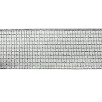 3.5" x 15ft. Cream & Silver Glitter Grid Wired Ribbon by Celebrate It®