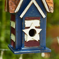 Glitzhome® 12.25" Patriotic Distressed Wood Villa Birdhouse