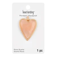 Gold & Rose Quartz Heart Pendant by Bead Landing™