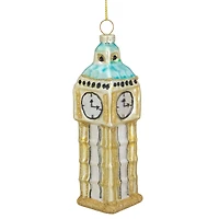 5" Glittered Gold Glass Big Ben Christmas Ornament