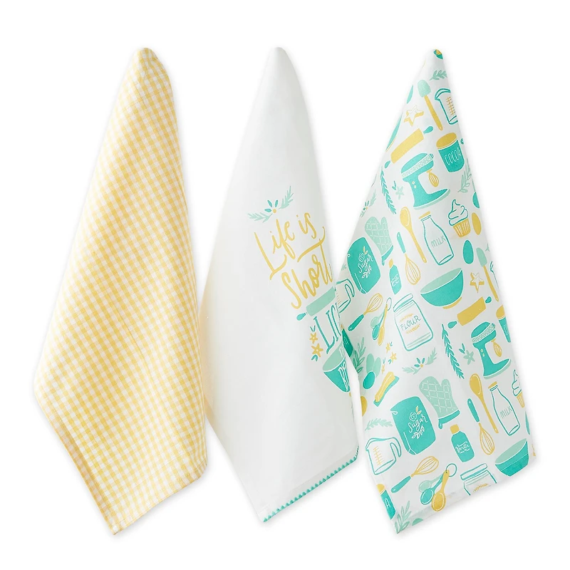 Life Is Short Dishtowel (Set of 3)