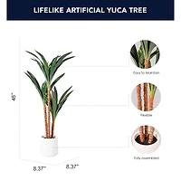 American Art Decor 48" Artificial Yuca Plant in a White Pot