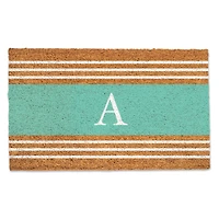 Teal Monogram Stripe Doormat