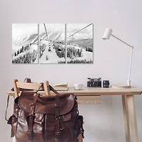 Stupell Industries Snowy Ski Mountain Tops Landscape Gondola Ride Adventure Canvas Wall Art, 11" x 17"